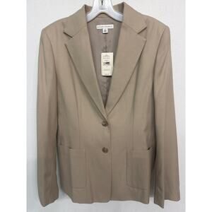 NWT Vintage Banana Republic Silk/Wool Two Button Blazer Beige Tan Women’s Sz 10